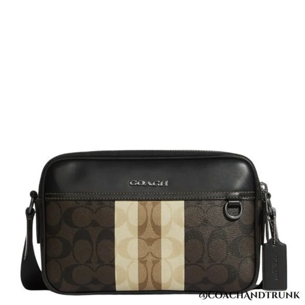 COACH Graham Crossbody In Blocked Signature Canvas With Varsity Stripe NWT